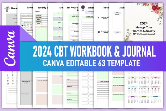 Download 2024 CBT Anxiety Journal &amp; Workbook KDP - Workbook Collection