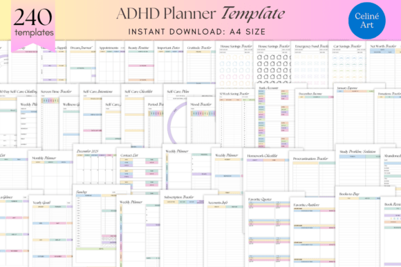 Download Editable ADHD Planner KDP Templates - Adhd planner Collection