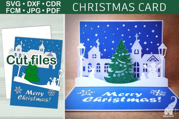 Download Pop-up Christmas Card SVG Template - Christmas Collection
