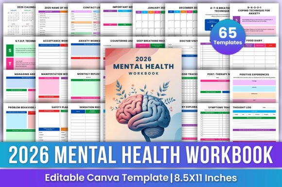Download 2026 Adhd Mental Health Workbook Canva - Health Collection