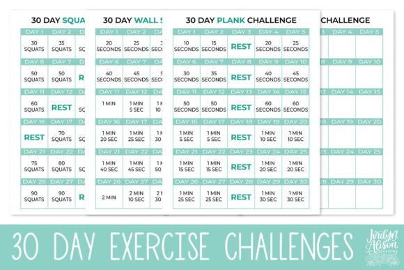 Download 30 Day Exercise Challenge Printables - Printables Collection