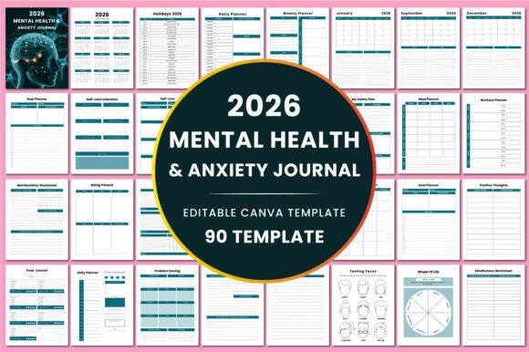 Download 2026 Mental Health &amp; Anxiety Journal KDP - Health Collection
