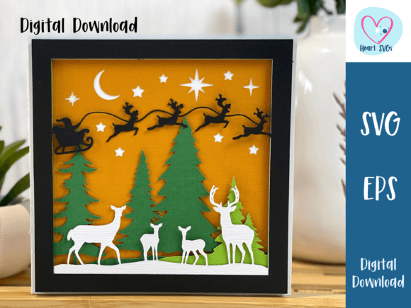 Download Christmas Card Santa Winter Scene SVG - Christmas Collection