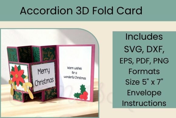 Download 3D SVG Accordion Fold Christmas Card - Christmas Collection