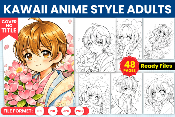 Download Kawaii Anime Style Adults Coloring Pages - Coloring pages Collection