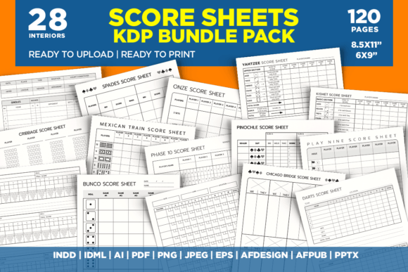 Download Score Sheets KDP Bundle Pack - Sheets Collection